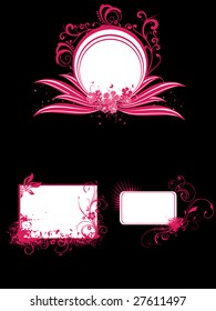 abstract swirl design decorated frames with different shapes