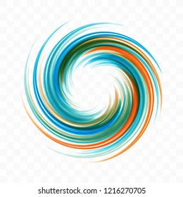 Abstract swirl design element. Spiral, rotation and swirling movement. Vector illustration with dynamic effect. 