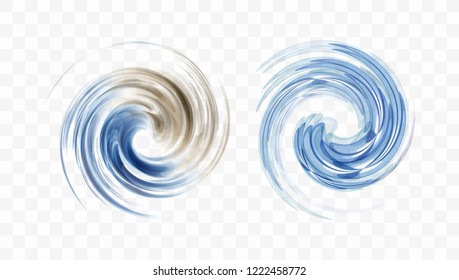 Abstraktes Design-Element mit wirbelnden Wänden. Spirale, Drehbewegung und wirbelnde Bewegung. Vektorgrafik mit dynamischem Effekt. 