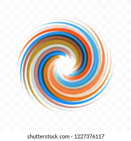 Abstract swirl design element. Spiral, rotation and swirling movement. Vector illustration with dynamic effect. 
