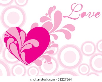 abstract swirl design valentine card illustration