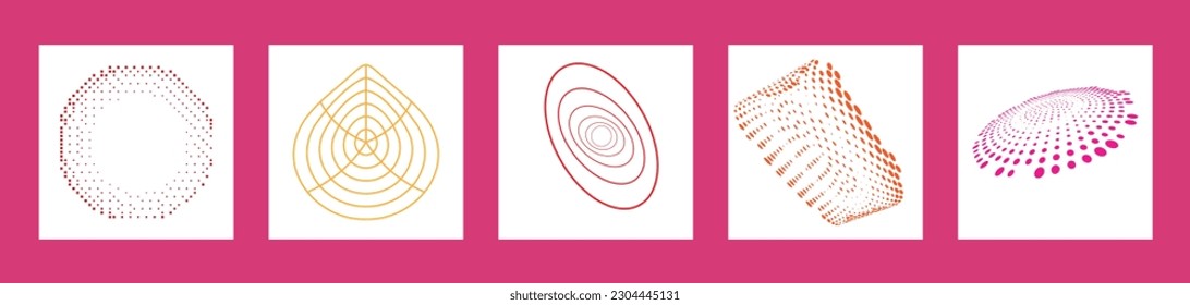 conjunto de ilustraciones vectoriales de diseño de swirl abstracto