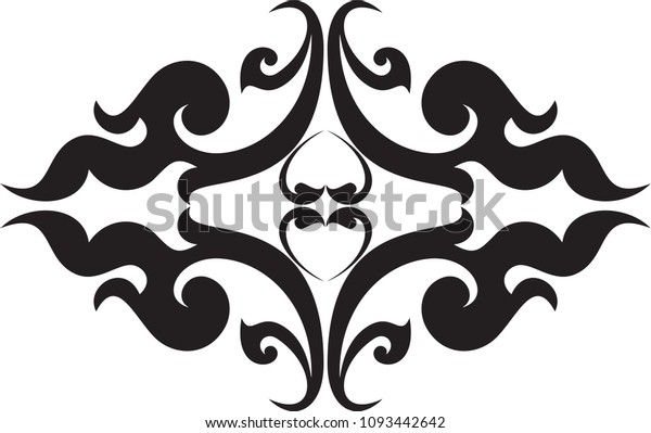 Abstract Swirl Doodle Floral Butterfly Heart Stock Vector Royalty Free 1093442642