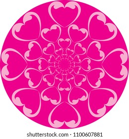 Abstract Swirl Doodle Floral Heart in Flower Shape Love with Nature Concept Vector Format