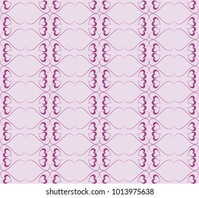 Abstract Swirl Doodle Floral Purple Heart Plant Vector Format, Hearts and Love Pattern Concept, Designed for Pattern Texture Background Textile Tile Wallpaper Paperwork Artwork Gift Wrap Paper