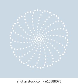 Abstract swirl dotted shape. Vector illustration design element.