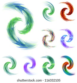 Abstract swirl element set for design. Vector illustration.