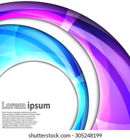 Abstract swirl energy blue and violet circle futuristic frame modern hi-tech folder template. Vector illustration