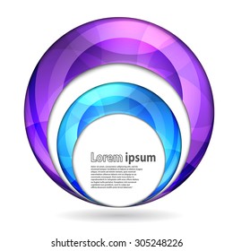 Abstract swirl energy blue and violet sphere futuristic frame modern hi-tech folder template. Vector illustration