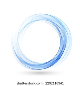 Abstract swirl energy circle Blue element design wave.