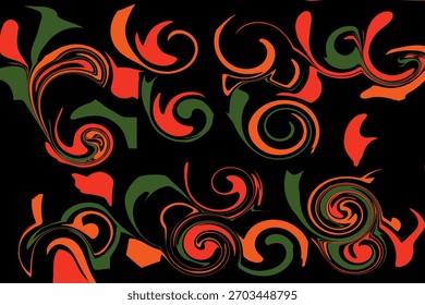 Abstract Swirl Floral Pattern – Bold Decorative Vector for Art Prints, Fashion Design, Branding, and Creative Projects