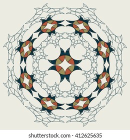 Abstract swirl flowers illustration vector design.