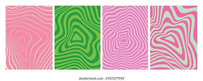 Patrones geométricos de remolino Abstractas. Ilustración de onda funky espiral. Fondo de Vector de giro Abstractas psicodélico.
