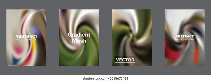 Abstract Swirl Gradient Mesh Background Poster Templates Vector Design
