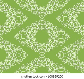 Abstract swirl greenery seamless pattern background. Vector decoration, trend color spring 2017