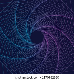 Abstract swirl hexagon vortex structure.