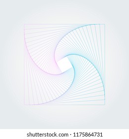 Abstract swirl hexagon vortex structure.