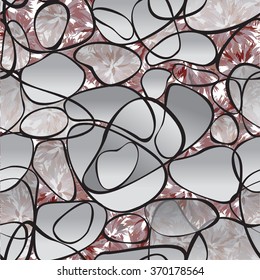 Abstract swirl line seamless pattern. Chaotic flow motion texture.