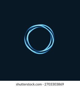 Linhas de redemoinho abstrato velocidade rotação shimmer azul brilhante flash neon trilha brilho mágico energia vetor