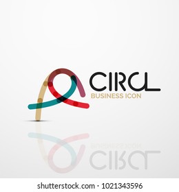 Símbolo abstracto de las líneas de giro, icono del logotipo de círculo. Diseño de estilo lineal mínimo para el vector