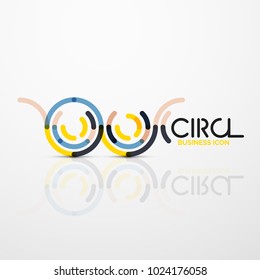 Abstract swirl lines symbol, circle logo icon. Vector minimal linear style design