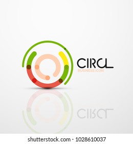 Abstract swirl lines symbol, circle logo icon. Vector minimal linear style design