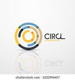 Abstract swirl lines symbol, circle logo icon. Vector minimal linear style design