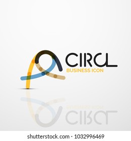 Símbolo abstracto de las líneas de giro, icono del logotipo de círculo. Diseño de estilo lineal mínimo para el vector
