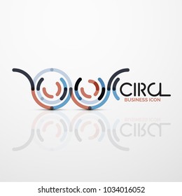 Abstract swirl lines symbol, circle logo icon. Vector minimal linear style design