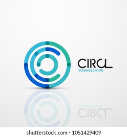 Símbolo abstracto de las líneas de giro, icono del logotipo de círculo. Diseño de estilo lineal mínimo para el vector