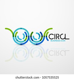 Abstract swirl lines symbol, circle logo icon. Vector minimal linear style design