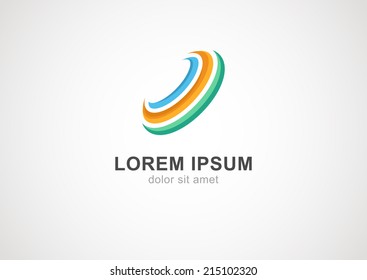 Abstract swirl lines vector logo design template.