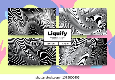 Abstract swirl liquify line pattern collection. background template for design identity, card, poster, brochure, flyer, web, print, social media.