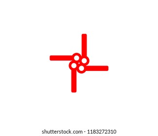 abstract swirl logo flat vector illustration design