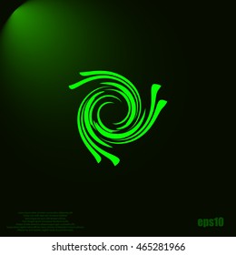 Abstract swirl logo flat vector illustration design