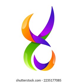 Abstraktes wirbelloses Logo, moderner Vektorstil