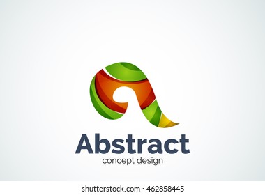 Plantilla de logotipo de swirl abstracto, concepto de forma elegante y suave. Estilo de diseño de piezas superpuestas en color