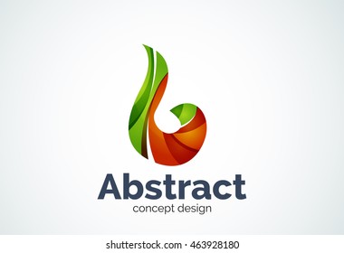 Plantilla de logotipo de swirl abstracto, concepto de forma elegante y suave. Estilo de diseño de piezas superpuestas en color