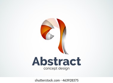 Plantilla de logotipo de swirl abstracto, concepto de forma elegante y suave. Estilo de diseño de piezas superpuestas en color