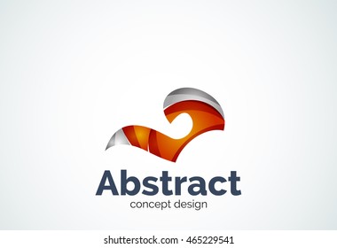 Plantilla de logotipo de swirl abstracto, concepto de forma elegante y suave. Estilo de diseño de piezas superpuestas en color