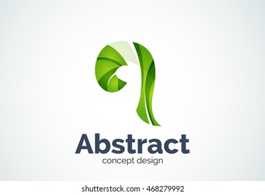 Plantilla de logotipo de swirl abstracto, concepto de forma elegante y suave. Estilo de diseño de piezas superpuestas en color