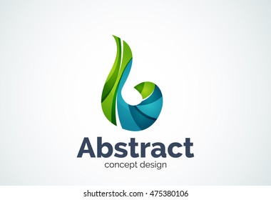 Plantilla de logotipo de swirl abstracto, concepto de forma elegante y suave. Estilo de diseño de piezas superpuestas en color