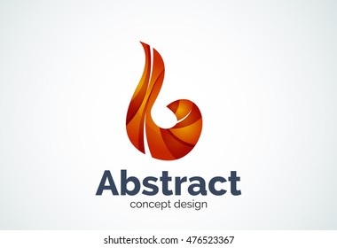 Plantilla de logotipo de swirl abstracto, concepto de forma elegante y suave. Estilo de diseño de piezas superpuestas en color