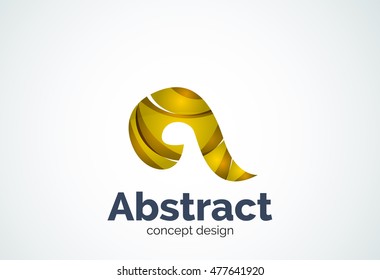Plantilla de logotipo de swirl abstracto, concepto de forma elegante y suave. Estilo de diseño de piezas superpuestas en color
