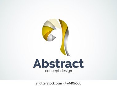 Modelo de logotipo de redemoinho abstrato, conceito de forma elegante suave. Estilo de design de peças sobrepostas de cores