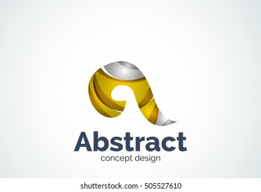 Plantilla de logotipo de swirl abstracto, concepto de forma elegante y suave. Estilo de diseño de piezas superpuestas en color