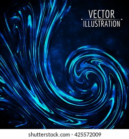 Abstract swirl on dark background. Vector illustration.