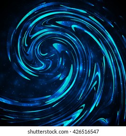 Abstract swirl on dark background. Vector illustration.