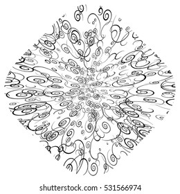 Abstract Swirl Overlay Stamp Texture For Your Design. Hand Made. EPS10 vector.
