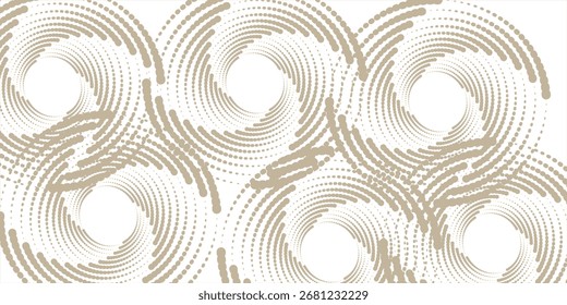 Padrão de espiral abstrato com pontos pretos em um design circular